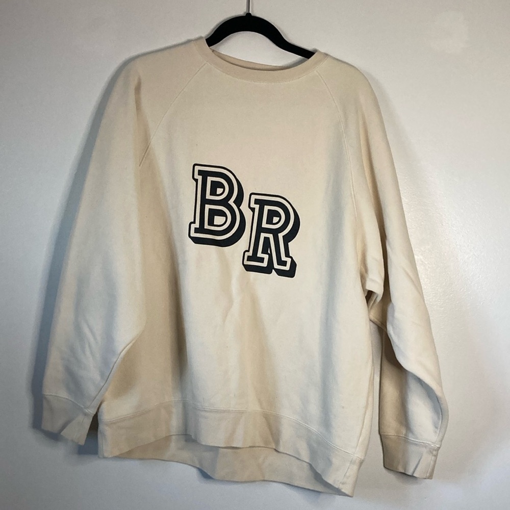 Brunette The Label Cream Crew Neck Sweater small medium - Picture 2 of 6